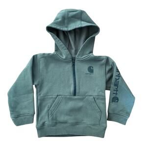Carhartt Kid's Long-Sleeve Half-Zip Sweatshirt Hoodie Kangaroo Pockets Size 2